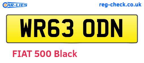 WR63ODN are the vehicle registration plates.