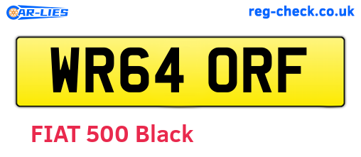 WR64ORF are the vehicle registration plates.