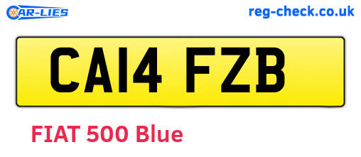 CA14FZB are the vehicle registration plates.