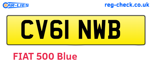 CV61NWB are the vehicle registration plates.