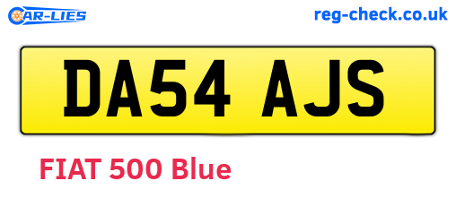 DA54AJS are the vehicle registration plates.