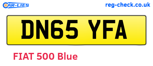 DN65YFA are the vehicle registration plates.