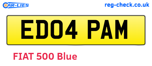 ED04PAM are the vehicle registration plates.