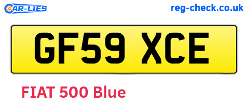 GF59XCE are the vehicle registration plates.