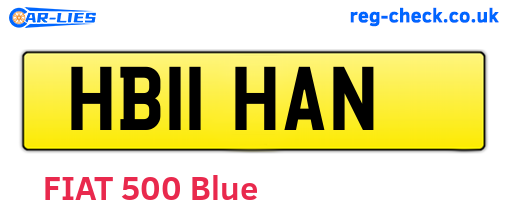 HB11HAN are the vehicle registration plates.