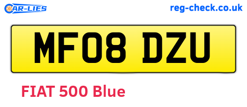 MF08DZU are the vehicle registration plates.