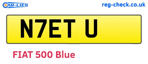N7ETU are the vehicle registration plates.