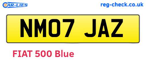 NM07JAZ are the vehicle registration plates.