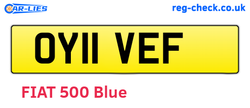 OY11VEF are the vehicle registration plates.