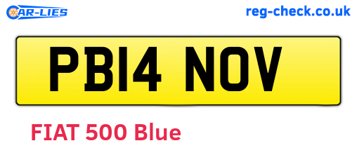 PB14NOV are the vehicle registration plates.