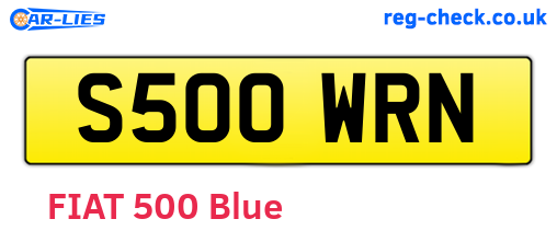S500WRN are the vehicle registration plates.