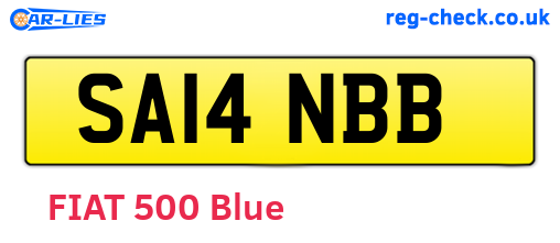 SA14NBB are the vehicle registration plates.