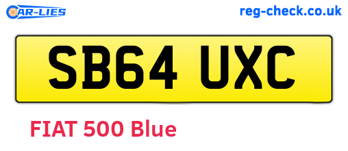 SB64UXC are the vehicle registration plates.