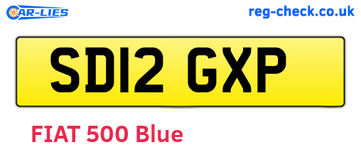 SD12GXP are the vehicle registration plates.
