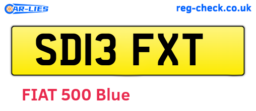 SD13FXT are the vehicle registration plates.
