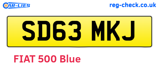 SD63MKJ are the vehicle registration plates.