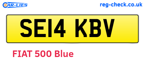 SE14KBV are the vehicle registration plates.