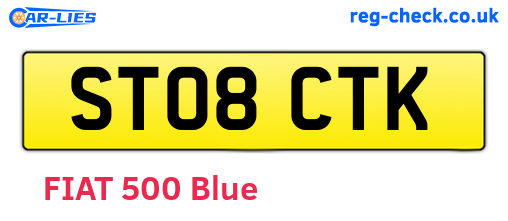 ST08CTK are the vehicle registration plates.