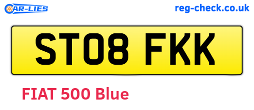 ST08FKK are the vehicle registration plates.