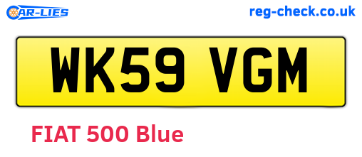 WK59VGM are the vehicle registration plates.