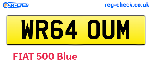 WR64OUM are the vehicle registration plates.