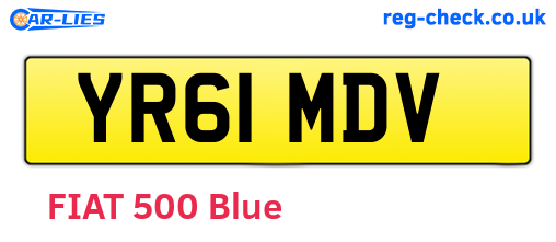 YR61MDV are the vehicle registration plates.