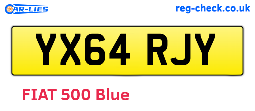 YX64RJY are the vehicle registration plates.