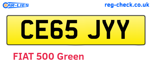 CE65JYY are the vehicle registration plates.