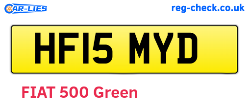 HF15MYD are the vehicle registration plates.