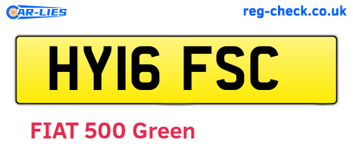 HY16FSC are the vehicle registration plates.