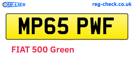 MP65PWF are the vehicle registration plates.