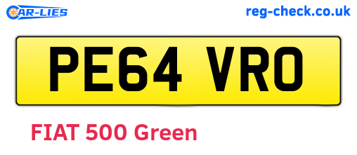 PE64VRO are the vehicle registration plates.