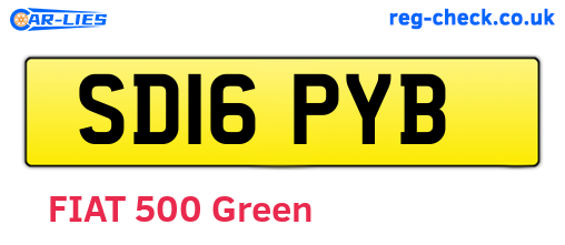 SD16PYB are the vehicle registration plates.