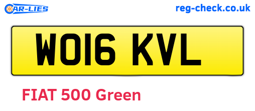 WO16KVL are the vehicle registration plates.