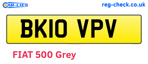BK10VPV are the vehicle registration plates.