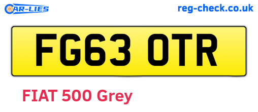 FG63OTR are the vehicle registration plates.