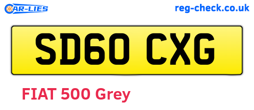 SD60CXG are the vehicle registration plates.