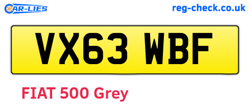 VX63WBF are the vehicle registration plates.