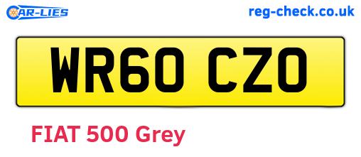 WR60CZO are the vehicle registration plates.