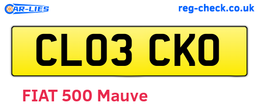 CL03CKO are the vehicle registration plates.