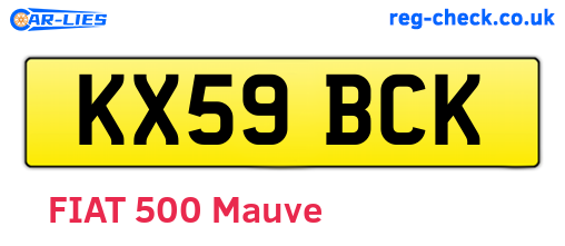 KX59BCK are the vehicle registration plates.