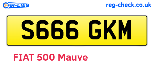 S666GKM are the vehicle registration plates.