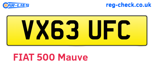 VX63UFC are the vehicle registration plates.