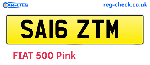 SA16ZTM are the vehicle registration plates.