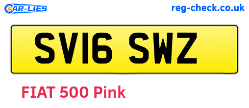 SV16SWZ are the vehicle registration plates.