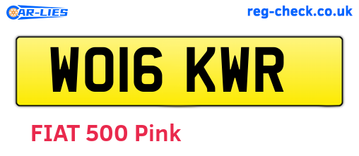 WO16KWR are the vehicle registration plates.