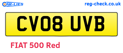 CV08UVB are the vehicle registration plates.