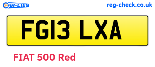 FG13LXA are the vehicle registration plates.