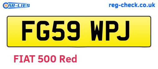 FG59WPJ are the vehicle registration plates.