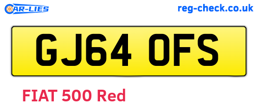 GJ64OFS are the vehicle registration plates.